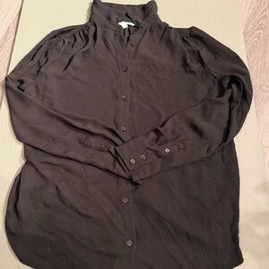 H&M Black Casual Button Down Shirt with Relaxed Fit